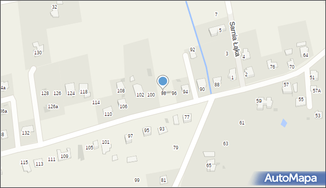 Bładnice Dolne, Harbutowicka, 98, mapa Bładnice Dolne