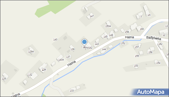 Brzegi, Halna, 142A, mapa Brzegi