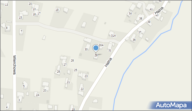 Brzegi, Halna, 29, mapa Brzegi