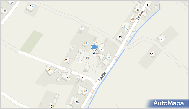 Brzegi, Halna, 71, mapa Brzegi