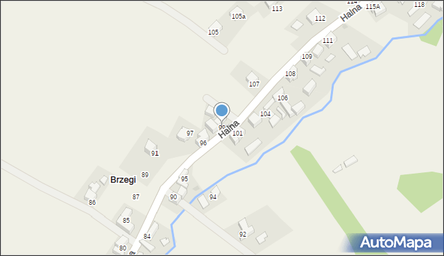 Brzegi, Halna, 99, mapa Brzegi