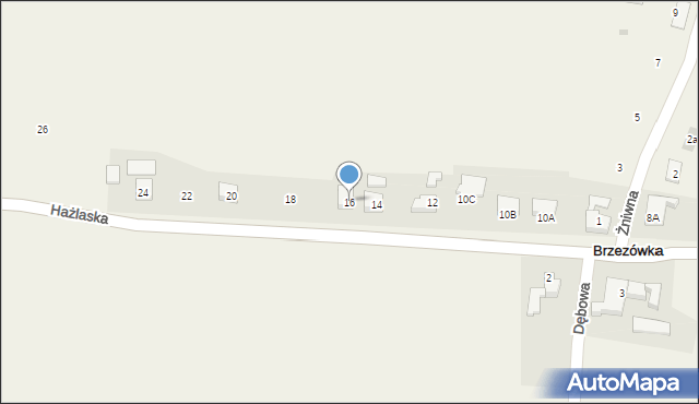 Brzezówka, Hażlaska, 16, mapa Brzezówka