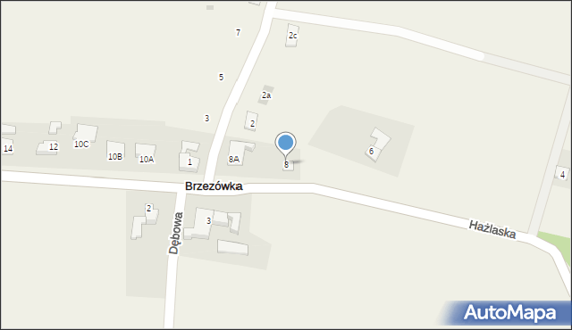 Brzezówka, Hażlaska, 8, mapa Brzezówka