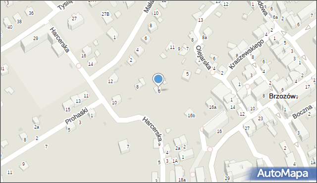 Brzozów, Harcerska, 6, mapa Brzozów