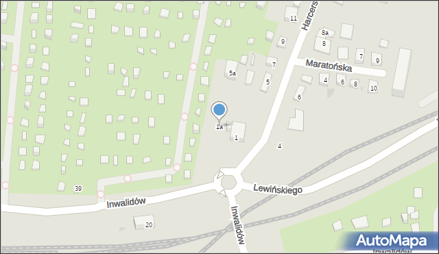 Bydgoszcz, Harcerska, 1a, mapa Bydgoszczy