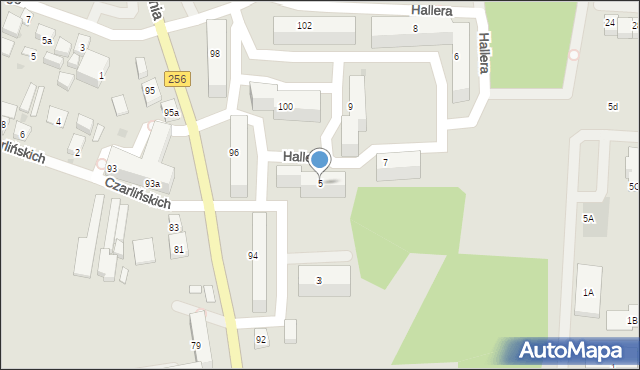 Bydgoszcz, Hallera Józefa, gen., 5, mapa Bydgoszczy