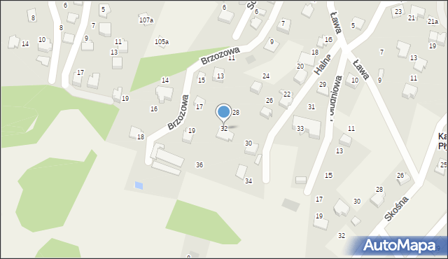 Bystra, Halna, 32, mapa Bystra