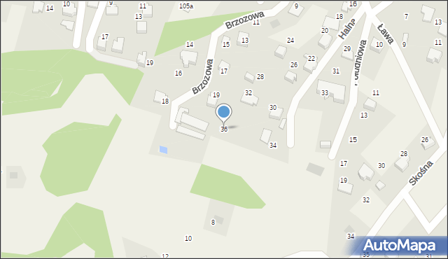 Bystra, Halna, 36, mapa Bystra