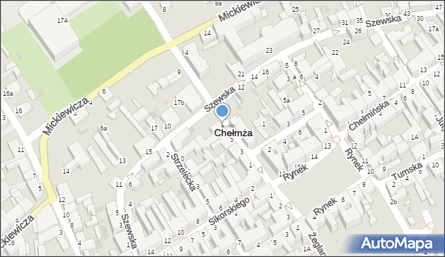 Chełmża, Hallera Józefa, gen., 7, mapa Chełmża