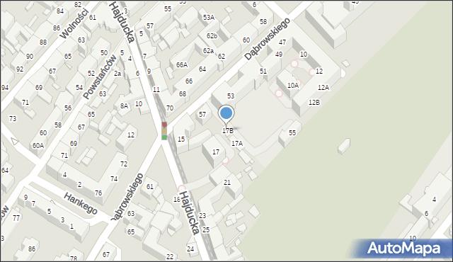 Chorzów, Hajducka, 17B, mapa Chorzów