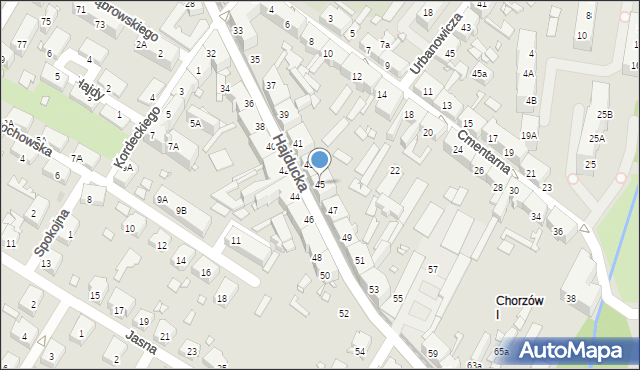 Chorzów, Hajducka, 45, mapa Chorzów