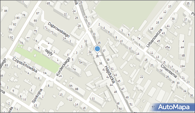 Chorzów, Hajducka, 36, mapa Chorzów