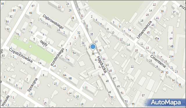 Chorzów, Hajducka, 38, mapa Chorzów