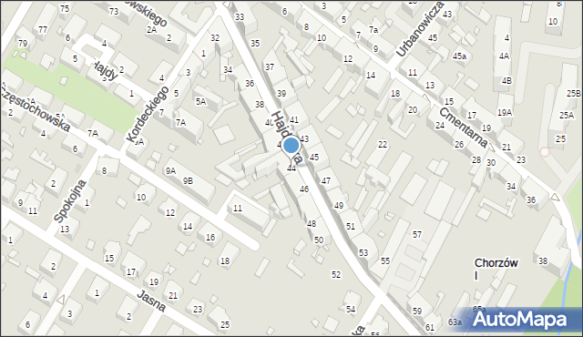 Chorzów, Hajducka, 44, mapa Chorzów