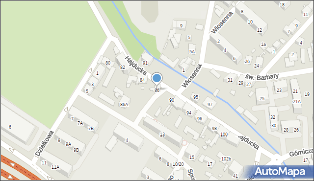 Chorzów, Hajducka, 86, mapa Chorzów