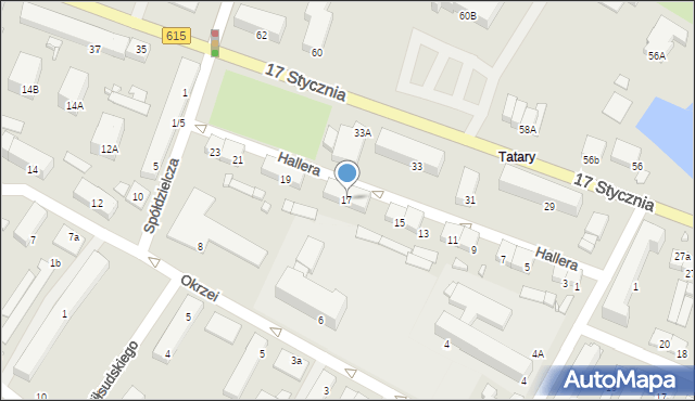 Ciechanów, Hallera Józefa, gen., 17, mapa Ciechanów
