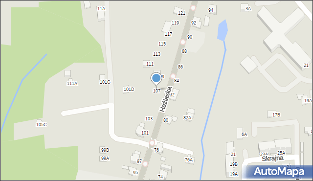 Cieszyn, Hażlaska, 107, mapa Cieszyna