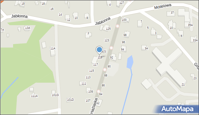 Cieszyn, Hażlaska, 119, mapa Cieszyna