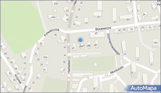 Cieszyn, Hażlaska, 18A, mapa Cieszyna