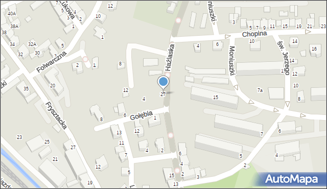 Cieszyn, Hażlaska, 27, mapa Cieszyna