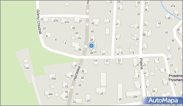 Cieszyn, Hażlaska, 34, mapa Cieszyna