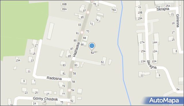 Cieszyn, Hażlaska, 64, mapa Cieszyna