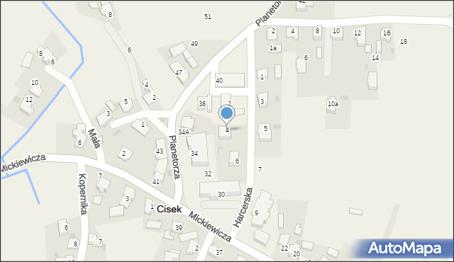 Cisek, Harcerska, 4, mapa Cisek
