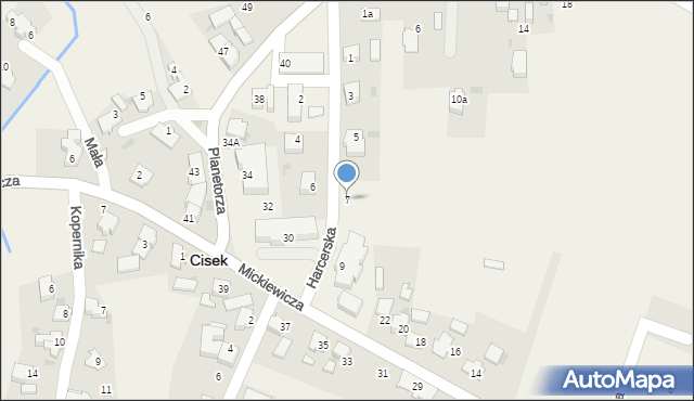 Cisek, Harcerska, 7, mapa Cisek