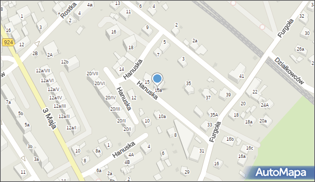 Czerwionka-Leszczyny, Hanuska, ks., 15a, mapa Czerwionka-Leszczyny