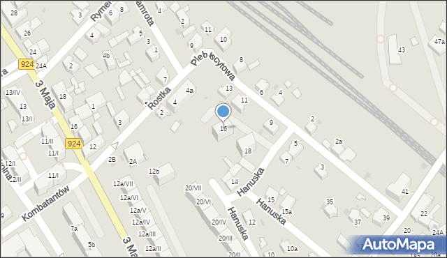 Czerwionka-Leszczyny, Hanuska, ks., 16, mapa Czerwionka-Leszczyny