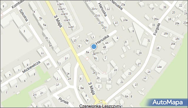 Czerwionka-Leszczyny, Hanuska, ks., 2a, mapa Czerwionka-Leszczyny