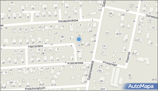 Częstochowa, Harcerska, 4, mapa Częstochowy