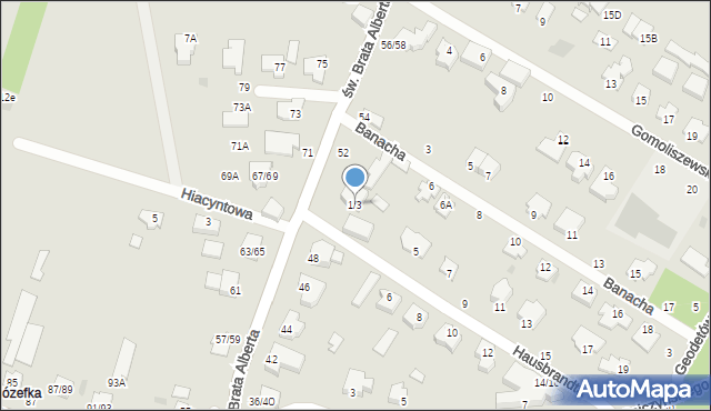 Częstochowa, Hausbrandta Stefana, prof., 1/3, mapa Częstochowy