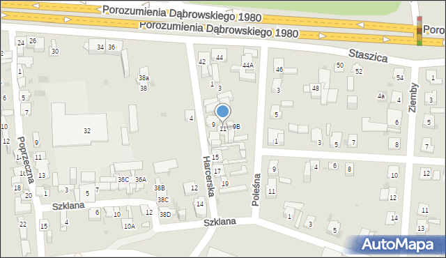 Dąbrowa Górnicza, Harcerska, 11, mapa Dąbrowa Górnicza