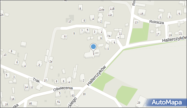 Dąbrowa Górnicza, Hallerczyków, 1, mapa Dąbrowa Górnicza