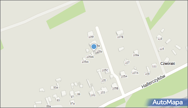 Dąbrowa Górnicza, Hallerczyków, 105da, mapa Dąbrowa Górnicza