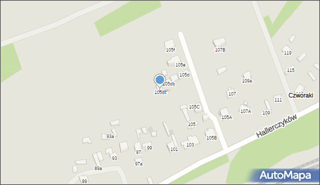 Dąbrowa Górnicza, Hallerczyków, 105dc, mapa Dąbrowa Górnicza