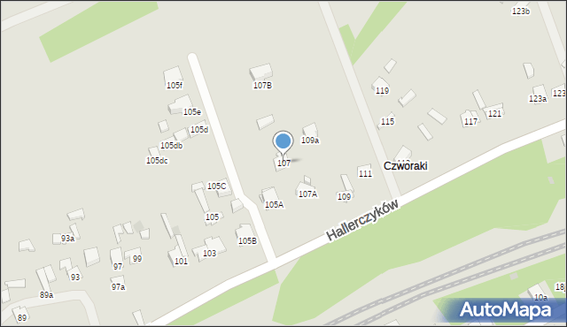 Dąbrowa Górnicza, Hallerczyków, 107, mapa Dąbrowa Górnicza
