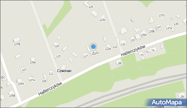 Dąbrowa Górnicza, Hallerczyków, 121, mapa Dąbrowa Górnicza