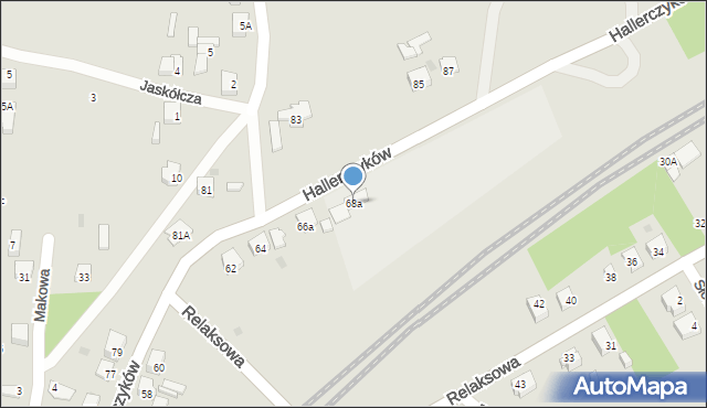 Dąbrowa Górnicza, Hallerczyków, 68a, mapa Dąbrowa Górnicza
