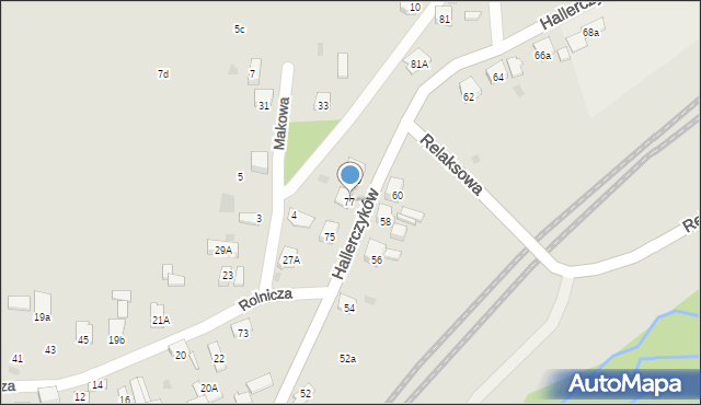 Dąbrowa Górnicza, Hallerczyków, 77, mapa Dąbrowa Górnicza