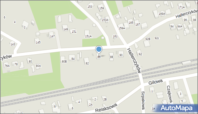 Dąbrowa Górnicza, Hallerczyków, 86, mapa Dąbrowa Górnicza