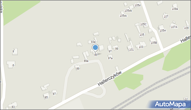 Dąbrowa Górnicza, Hallerczyków, 93, mapa Dąbrowa Górnicza