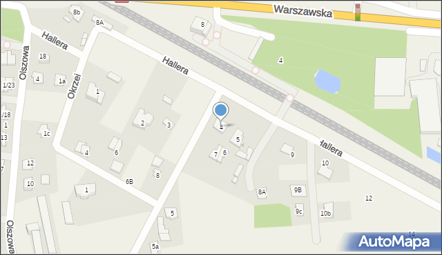 Dębe Wielkie, Hallera Józefa, gen., 4, mapa Dębe Wielkie