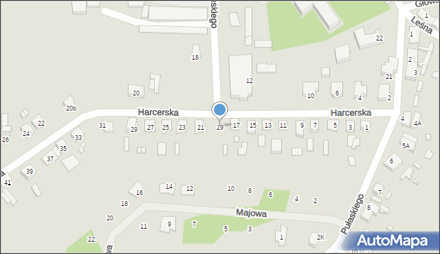 Dębno, Harcerska, 19, mapa Dębno