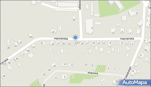 Dębno, Harcerska, 21, mapa Dębno