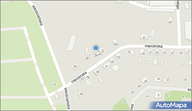 Dębno, Harcerska, 24, mapa Dębno