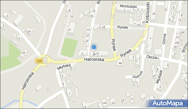 Debrzno, Harcerska, 2a, mapa Debrzno