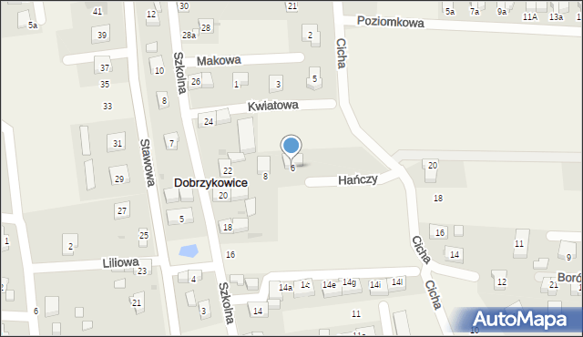 Dobrzykowice, Hańczy Władysława, 6, mapa Dobrzykowice
