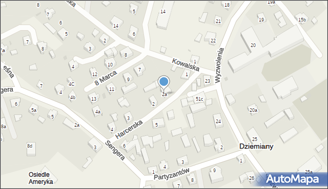Dziemiany, Harcerska, 2a, mapa Dziemiany
